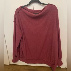 Free People We the Free Oversized Off the Shoulder Long Sleeve Top